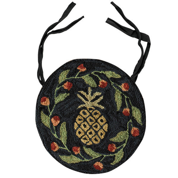 Pineapple Hooked Chair Pad - Set of 4 by Park Designs - DL Country Barn