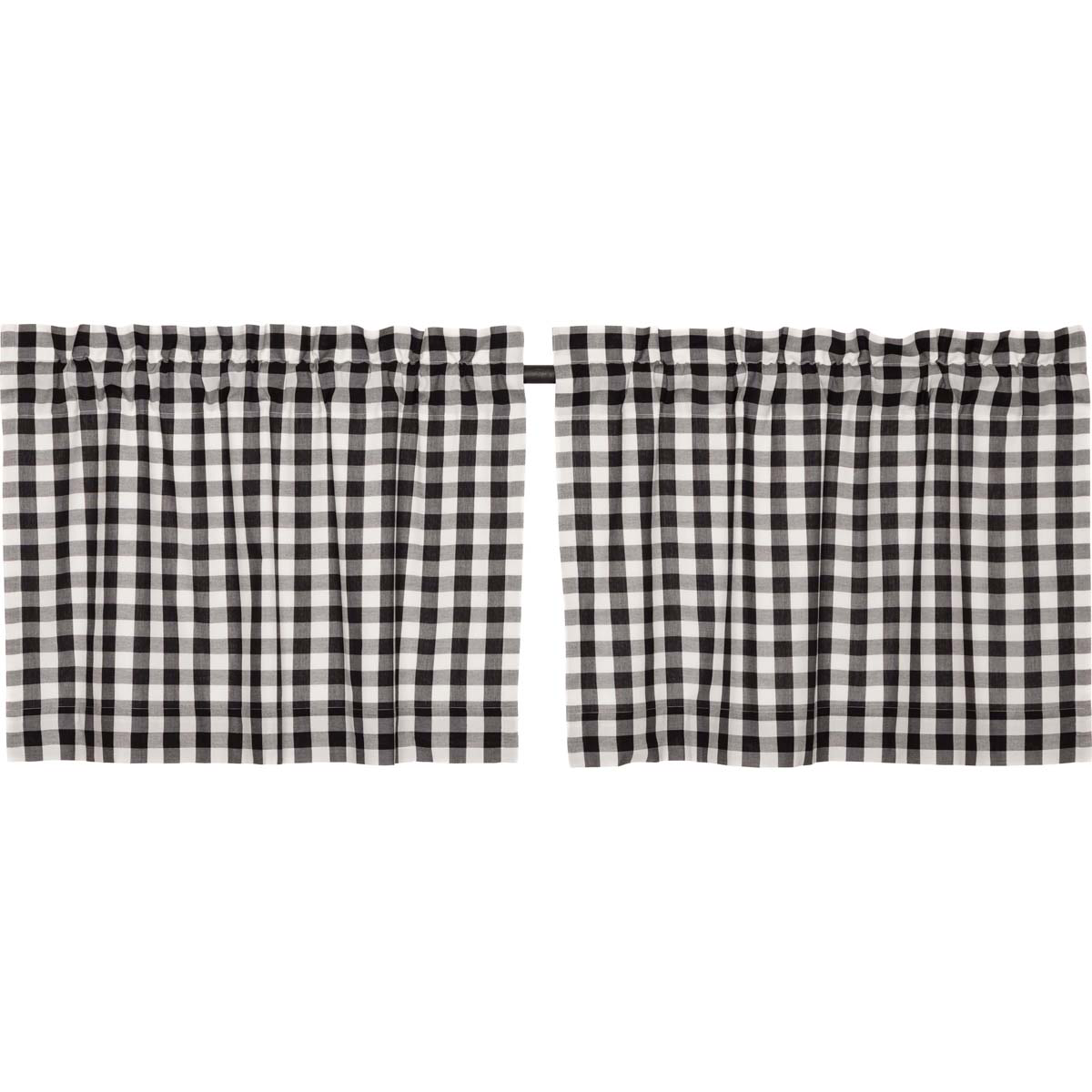 Annie Buffalo Check Black Tier Curtains 24"L