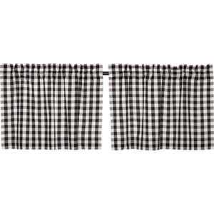 Annie Buffalo Check Black Tier Curtains 24"L