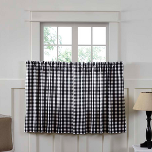 Annie Buffalo Check Black Tier Curtains 36"L