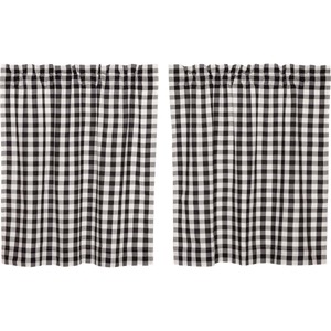 Annie Buffalo Check Black Tier Curtains 36"L