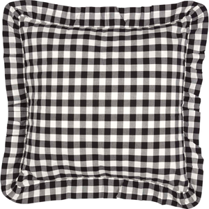 Annie Buffalo Check Black Fabric Euro Sham 26 inch