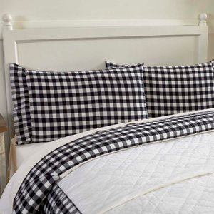 Annie Buffalo Check Black Standard Pillowcase  - Set of 2