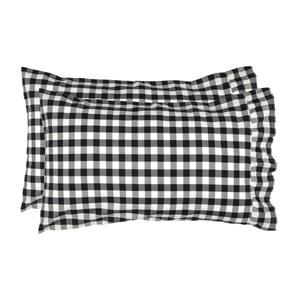 Annie Buffalo Check Black Standard Pillowcase  - Set of 2