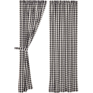 Annie Buffalo Check Black Panel Curtains 84"L