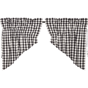 Annie Buffalo Check Black Prairie Swag Curtain