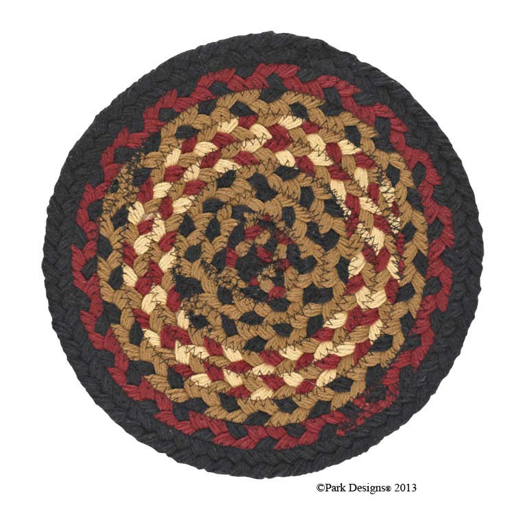 8" Cotton Braided Trivet - Folk Art