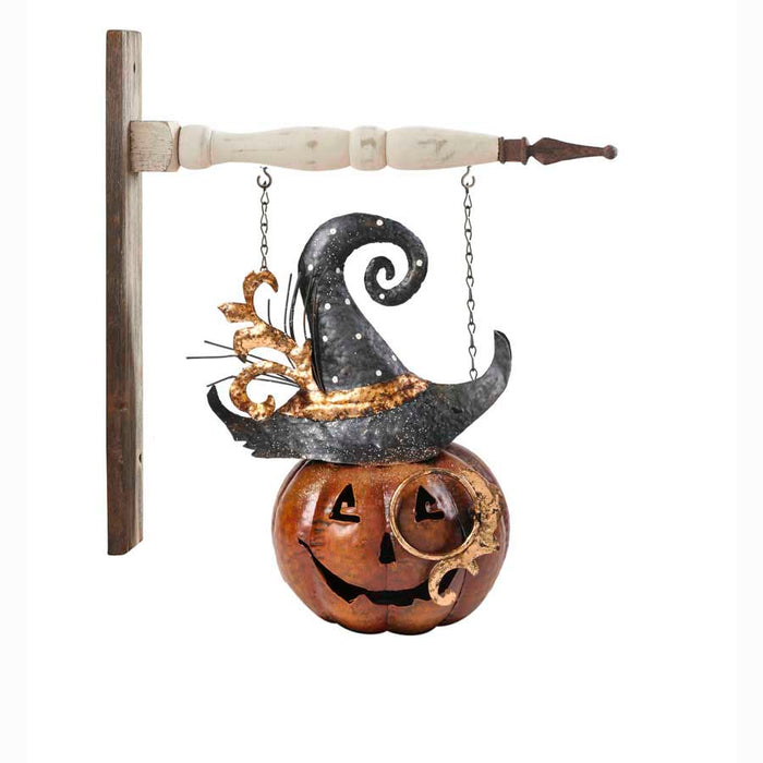 Metal Jack O Lantern With Hat Arrow Replacement Sign