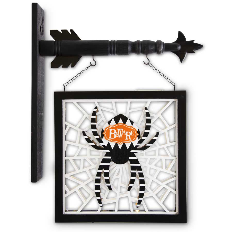 Black and White LED Shadowbox w/Spider Arrow Replacement Sign by K&K Interiors