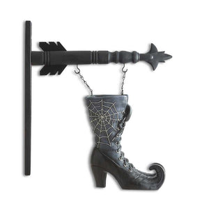 Black Resin Witch Boots Double Sided Arrow Replacement Sign