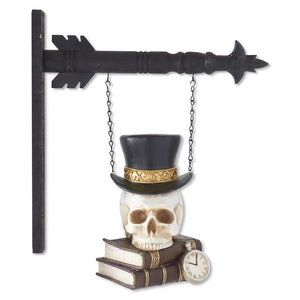 Halloween Stacked Books with Skull Arrow Replacement Sign 