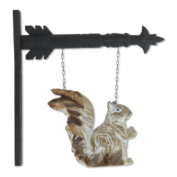 White Washed Sitting Squirrel Arrow Replacement Sign