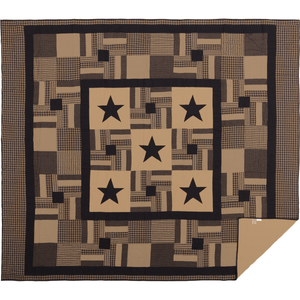 Black Star Check Quilt (Choose Size)