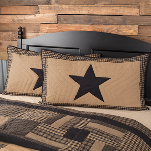 Black Star Check Pillow Sham (Choose Size)