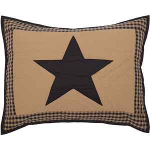 Black Star Check Pillow Sham (Choose Size)