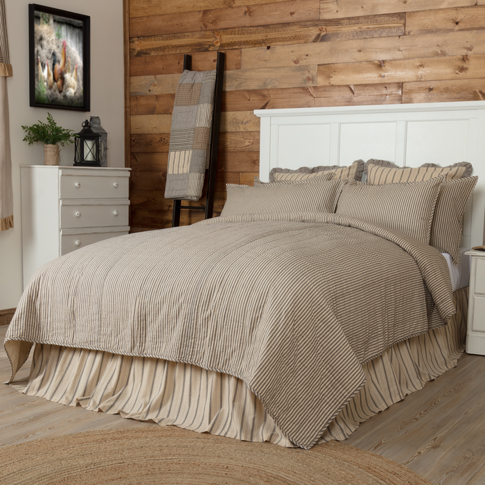 Sawyer Mill Charcoal Ticking Coverlet (Choose Size)