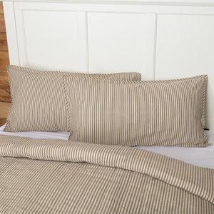 Sawyer Mill Charcoal Ticking Striped Pillow Sham (Choose Size)