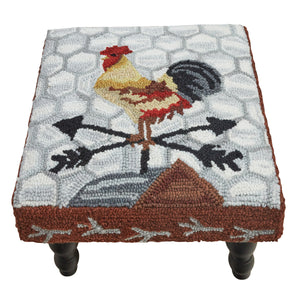 Break of Day Rooster Hooked Stool by Park Designs - DL Country Barn