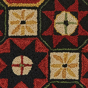 Folk Star Hooked Rug 2x3