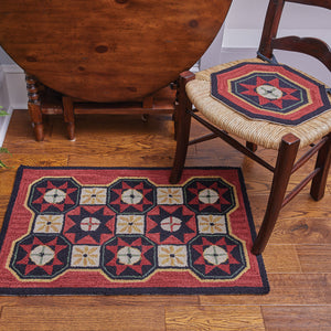 Folk Star Hooked Chair Pad - Set of 4