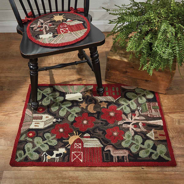 Farm Life Hooked Rug 2x3