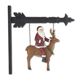 Santa Riding Reindeer Arrow Replacement Sign