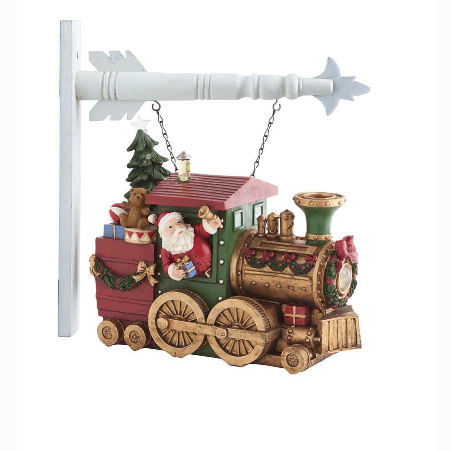 Resin Santa Train With Toys and LED Light Arrow Replacement Sign
