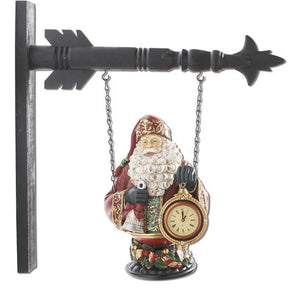 Santa with Clock Arrow Replacement Sign by K&K Interiors