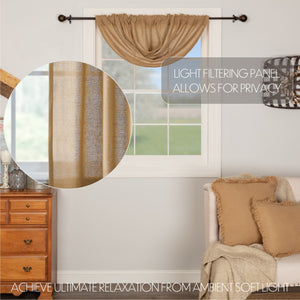 Burlap Natural Balloon Valance 15x60
