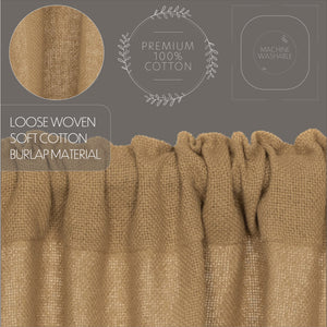 Burlap Natural Short Prairie Curtain