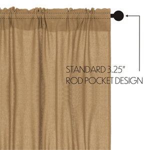 Burlap Natural Short Prairie Curtain