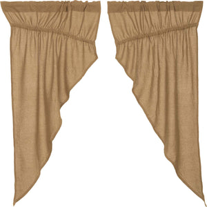 Burlap Natural Short Prairie Curtain