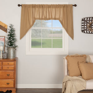 Burlap Natural Swag Curtain Set