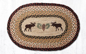 20x30 Moose with Pinecone Oval Jute Rug