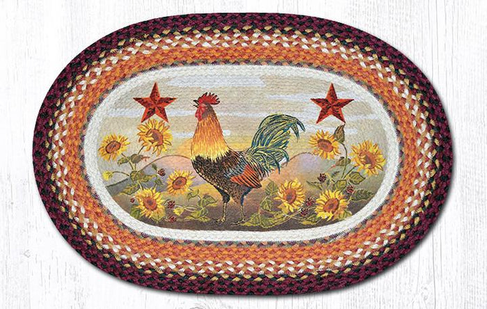 20x30 Morning Rooster Oval Jute Rug