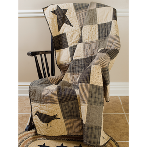 Kettle Grove Crow & Star Quilted Throw