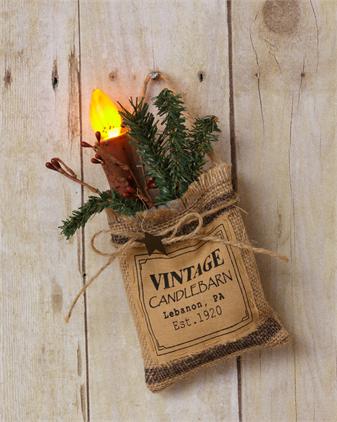 Vintage Sack w/Candle
