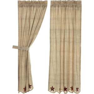 Abilene Star Short Panel Curtains 63"L