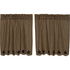 Black Star Scalloped Tier Curtains (Choose Size)
