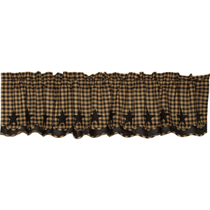 Black Star Scalloped Layered Valance