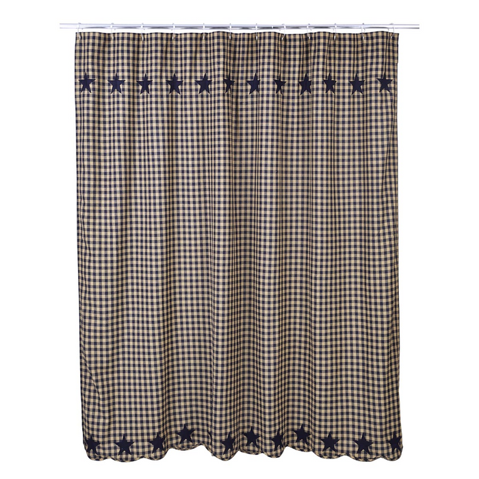 Navy Star Shower Curtain