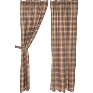 Dawson Star Scalloped Plaid Panel Curtains 84"L
