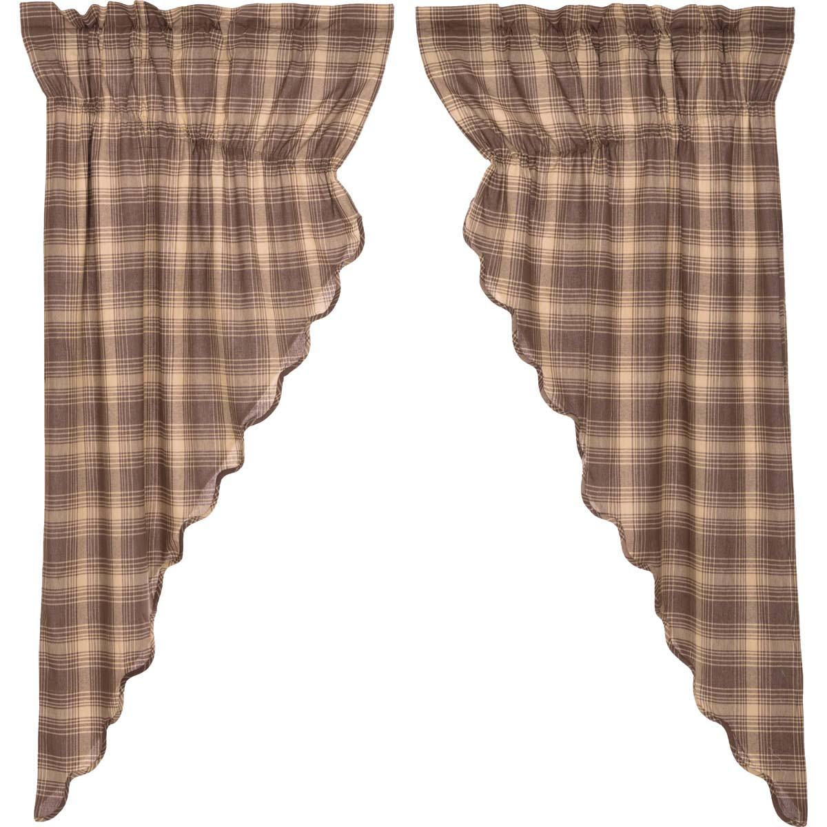 Dawson Star Scalloped Plaid Prairie Curtain