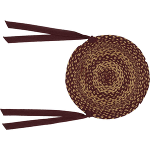 Burgundy Tan Jute Chair Pad - Set of 6