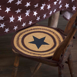 Potomac Appliqué Star Jute Chair Pad - Set of 6