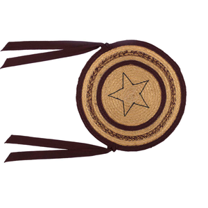 Potomac Appliqué Star Jute Chair Pad - Reverse View
