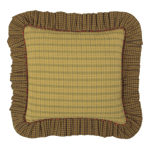 Tea Cabin Fabric Ruffled 16"x16" Pillow by VHC Brands