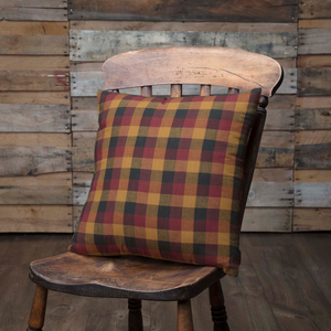 Heritage Farms Primitive Check Fabric Pillow 16 inch