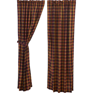 Heritage Farms Primitive Check Panel Curtains 84"L