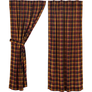 Heritage Farms Primitive Check Short Panel Curtains 63"L